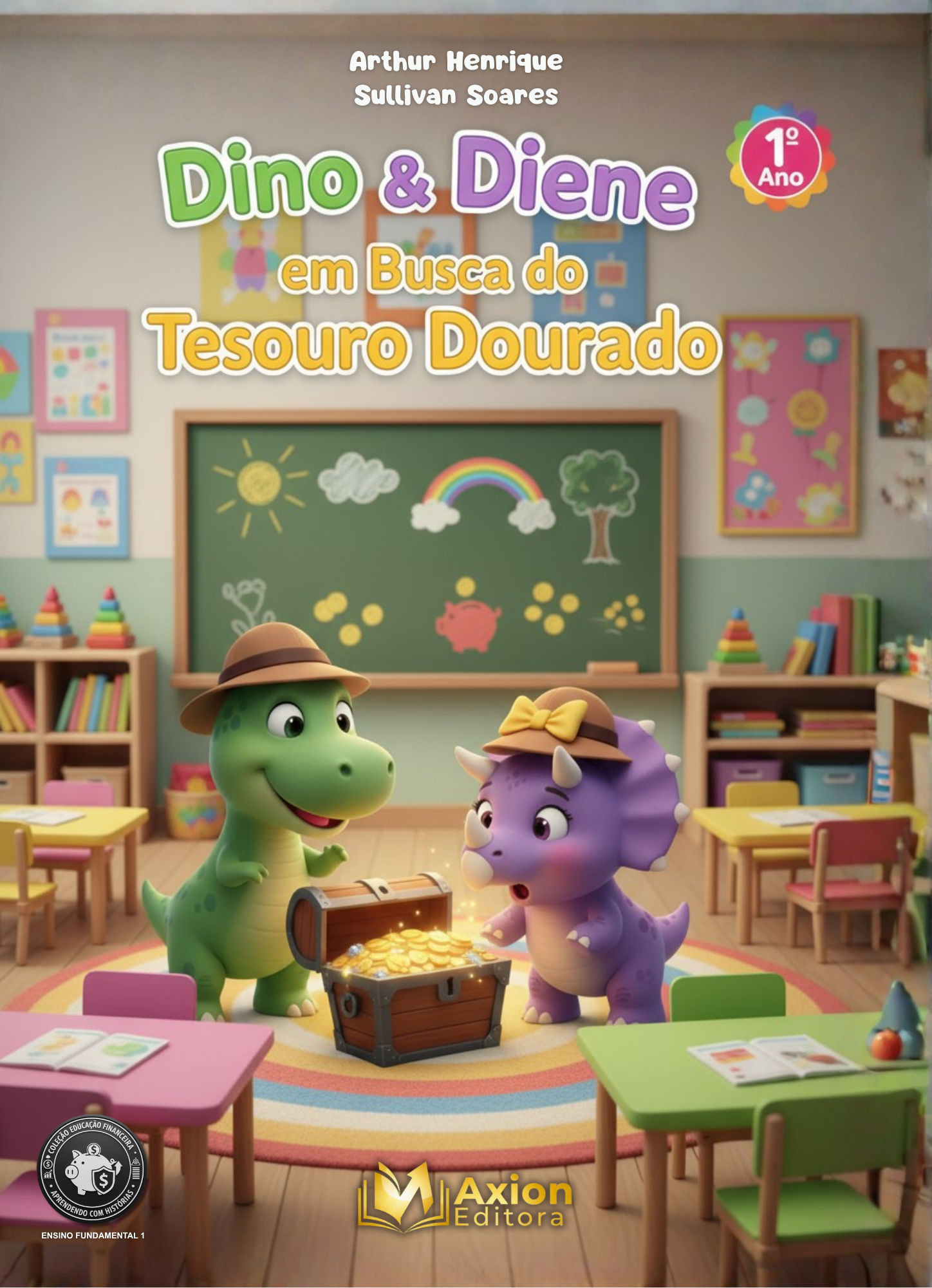 Capa do livro Dino & Diene em Busca do Tesouro Dourado